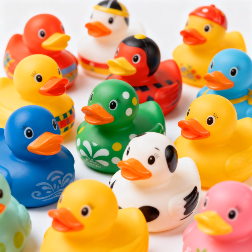 Varios patos de goma de la colección